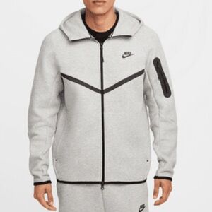 Nike Tech Windrunner Light Gray Hoodie with Black Trim size XLarge